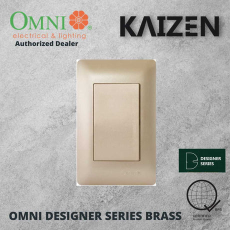 Omni Designer Series BRASS 1 Way 3 Way Switch Set 16A (1GANG, 2GANG, 3GANG)