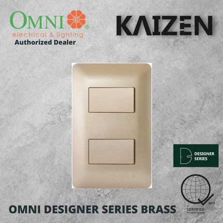 Omni Designer Series BRASS 1 Way 3 Way Switch Set 16A (1GANG, 2GANG, 3GANG)