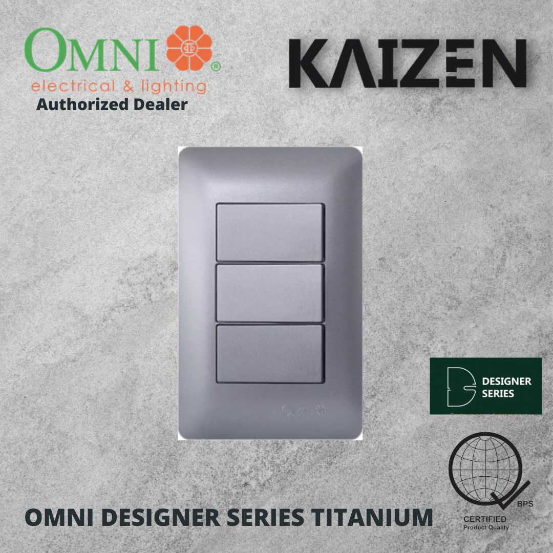 Omni Designer Series TITANIUM 1 Way 3 Way Switch Set 16A (1GANG, 2GANG, 3GANG)