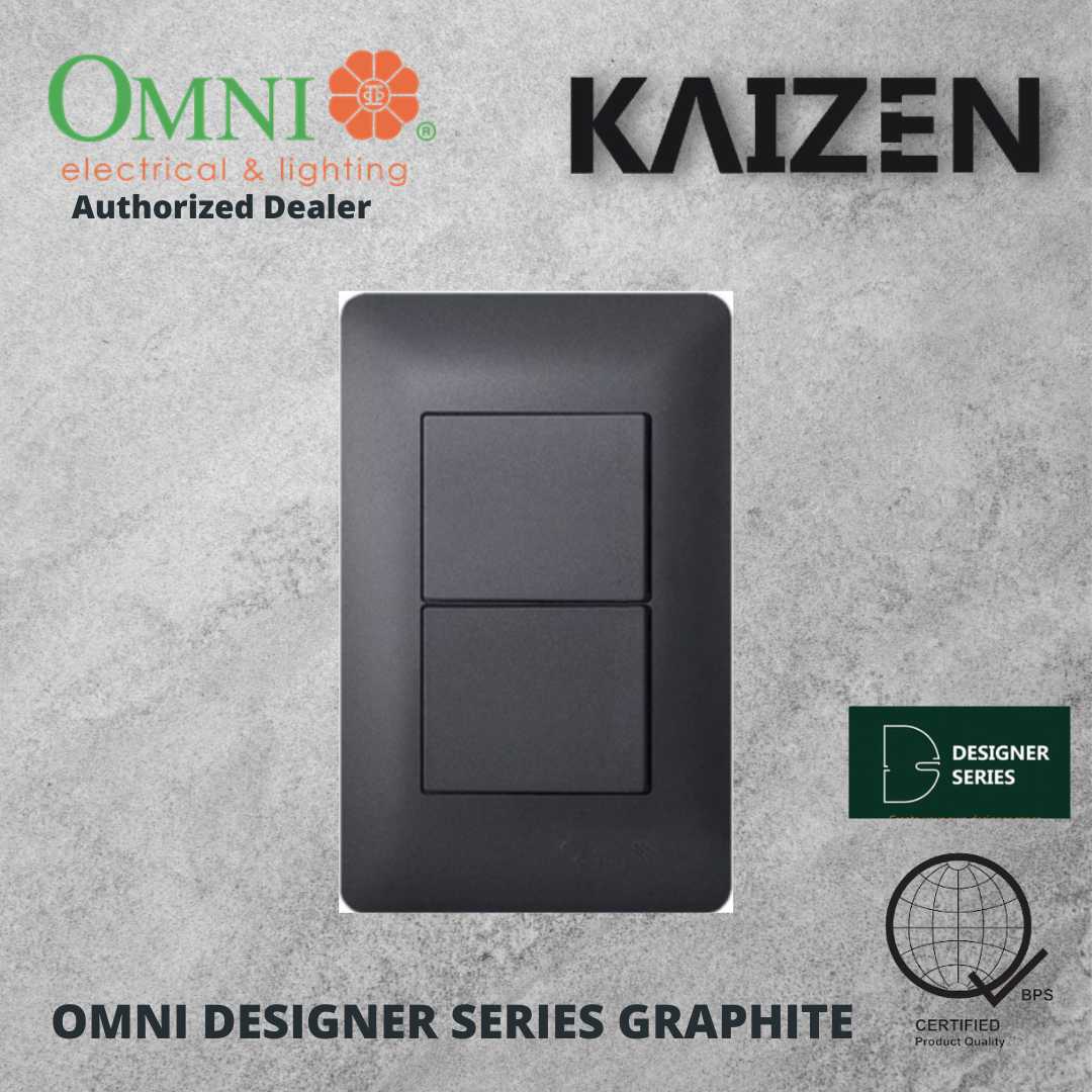 Omni Designer Series GRAPHITE 1 Way 3 Way Switch Set 16A (1GANG, 2GANG, 3GANG)