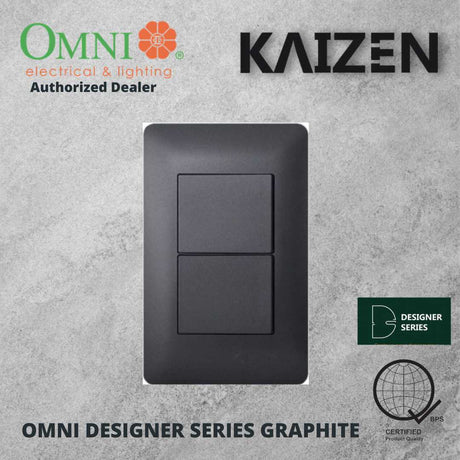 Omni Designer Series GRAPHITE 1 Way 3 Way Switch Set 16A (1GANG, 2GANG, 3GANG)