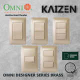 Omni Designer Series BRASS 1 Way 3 Way Switch Set 16A (1GANG, 2GANG, 3GANG)