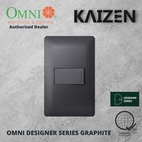 Omni Designer Series GRAPHITE 1 Way 3 Way Switch Set 16A (1GANG, 2GANG, 3GANG)