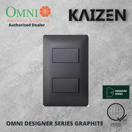 Omni Designer Series GRAPHITE 1 Way 3 Way Switch Set 16A (1GANG, 2GANG, 3GANG)