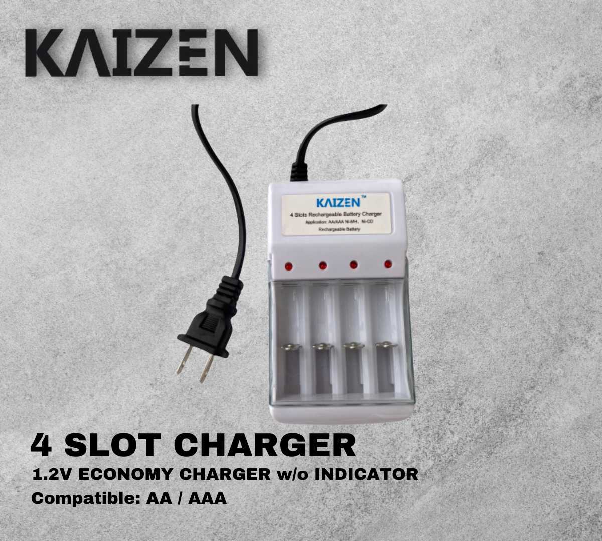 Kaizen 4 Slot Battery Charger AA/AAA