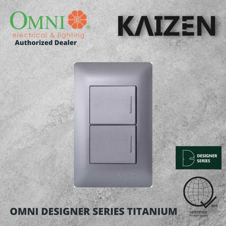 Omni Designer Series TITANIUM 1 Way 3 Way Switch Set 16A (1GANG, 2GANG, 3GANG)