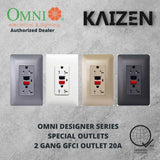 Omni Designer Series GFCI Outlet (Ivory, Titanium, Brass, Graphite)