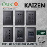 Omni Designer Series GRAPHITE Universal Outlet Sets (1GANG, 2GANG, 3GANG, DUPLEX, AIRCON TANDEM)