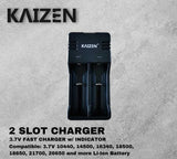 Kaizen 3.7V 2 Slot Charger 18650 21700 26650