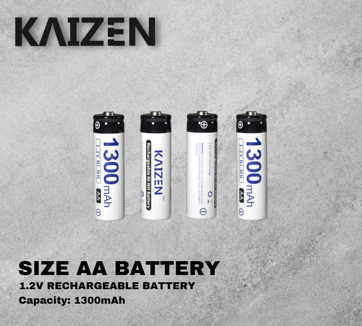 Kaizen AA 1300mAh Rechargeable Battery