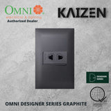 Omni Designer Series GRAPHITE Universal Outlet Sets (1GANG, 2GANG, 3GANG, DUPLEX, AIRCON TANDEM)