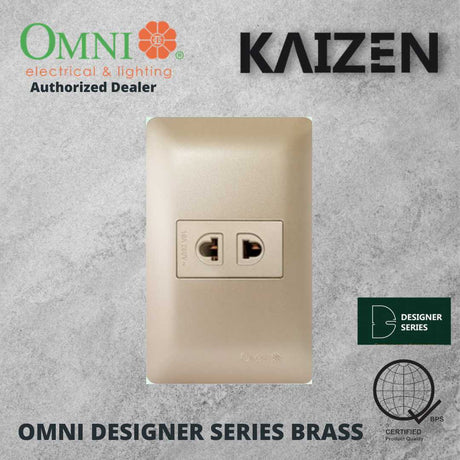 Omni Designer Series BRASS Universal Outlet Sets (1GANG, 2GANG, 3GANG, DUPLEX, AIRCON TANDEM)