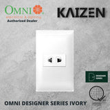 Omni Designer Series IVORY Universal Outlet Sets (1GANG, 2GANG, 3GANG, DUPLEX, AIRCON TANDEM)