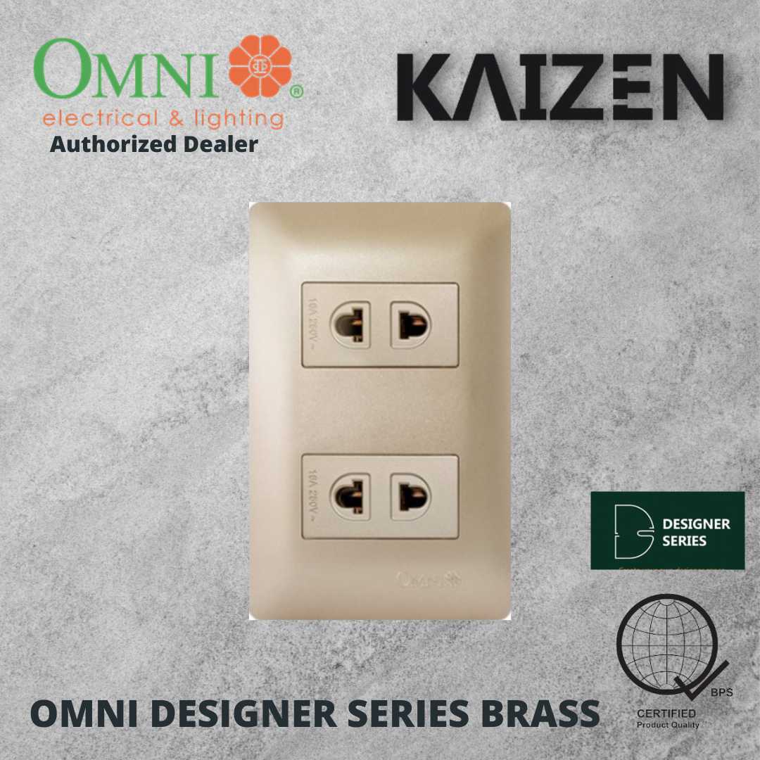 Omni Designer Series BRASS Universal Outlet Sets (1GANG, 2GANG, 3GANG, DUPLEX, AIRCON TANDEM)