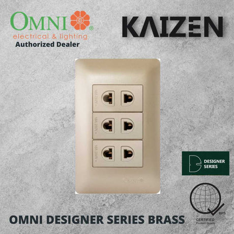 Omni Designer Series BRASS Universal Outlet Sets (1GANG, 2GANG, 3GANG, DUPLEX, AIRCON TANDEM)
