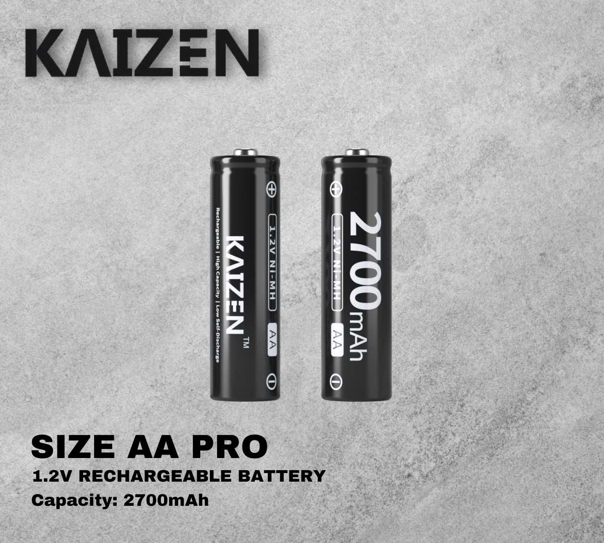 Kaizen Pro Series 2700mAh AA Rechargeable Battery