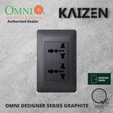 Omni Designer Series GRAPHITE Universal Outlet Sets (1GANG, 2GANG, 3GANG, DUPLEX, AIRCON TANDEM)