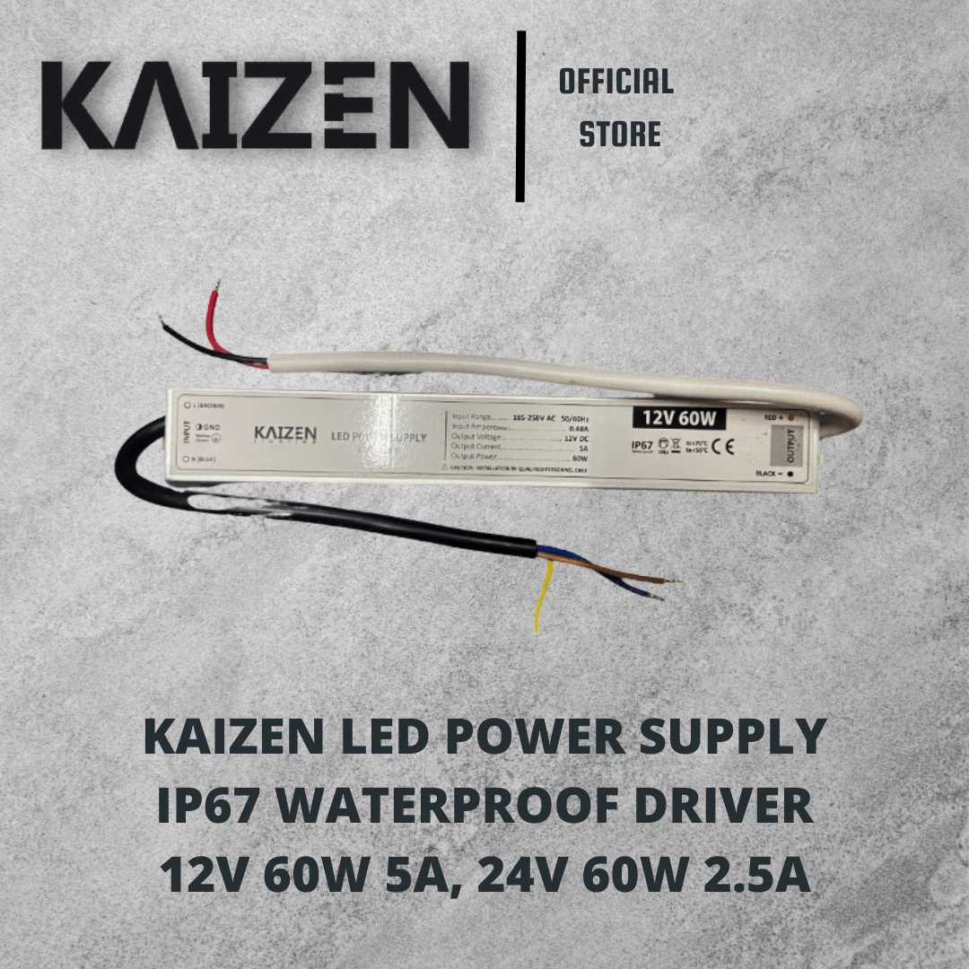 KAIZEN 12V 24V LED POWER SUPPLY WATERPROOF IP67