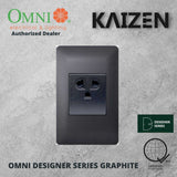 Omni Designer Series GRAPHITE Universal Outlet Sets (1GANG, 2GANG, 3GANG, DUPLEX, AIRCON TANDEM)