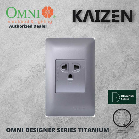 Omni Designer Series TITANIUM Universal Outlet Sets (1GANG, 2GANG, 3GANG, DUPLEX, AIRCON TANDEM)