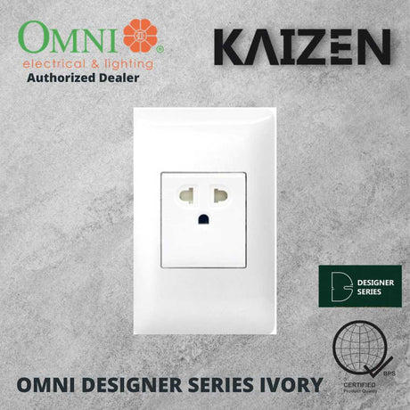 Omni Designer Series IVORY Universal Outlet Sets (1GANG, 2GANG, 3GANG, DUPLEX, AIRCON TANDEM)