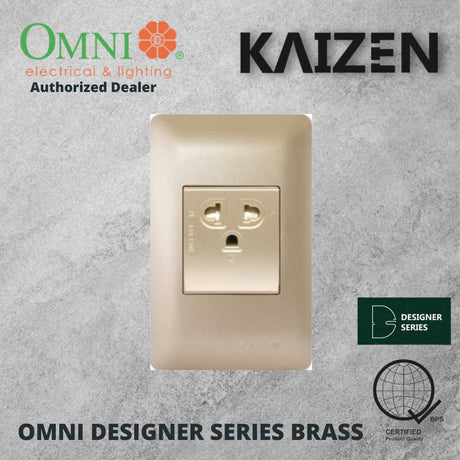 Omni Designer Series BRASS Universal Outlet Sets (1GANG, 2GANG, 3GANG, DUPLEX, AIRCON TANDEM)