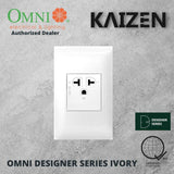 Omni Designer Series IVORY Universal Outlet Sets (1GANG, 2GANG, 3GANG, DUPLEX, AIRCON TANDEM)