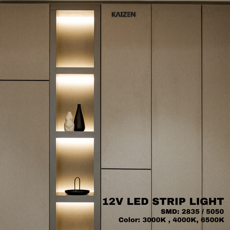 Kaizen 12V 120L 2835 LED Strip Light 12W/m IP20 IP65