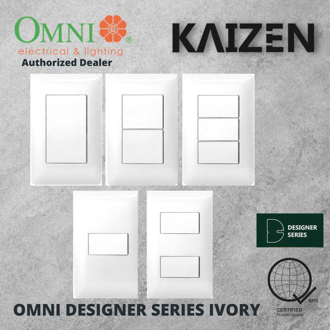 Omni Designer Series IVORY 1 Way 3 Way Switch Set 16A (1GANG, 2GANG, 3GANG)