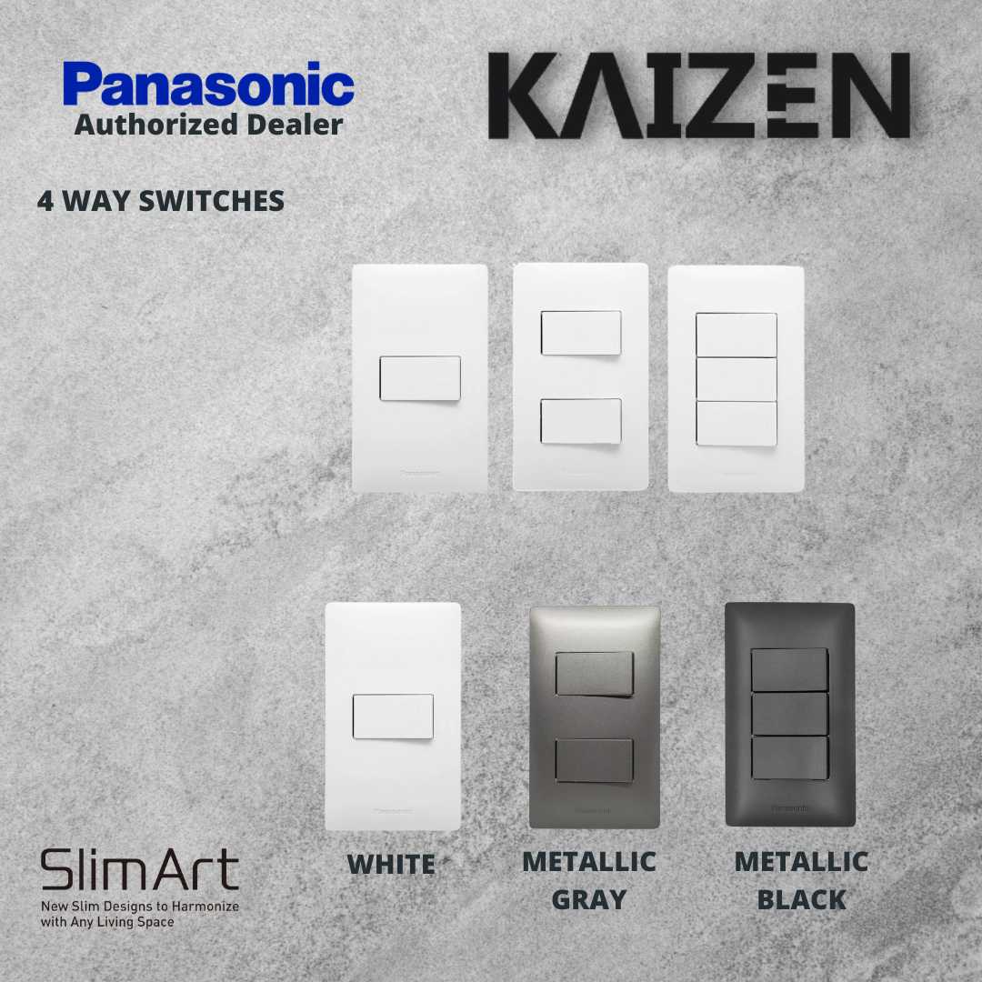 Panasonic Slim Art 4 way Switches White, Metallic Gray, Metallic Black ...