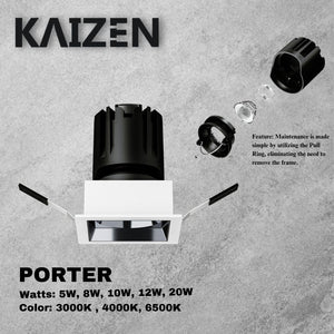 Kaizen PORTER Square LED Down Light 