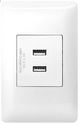 Omni Designer Series 2 Gang USB Outlet (Ivory, Titanium, Brass, Graphite)